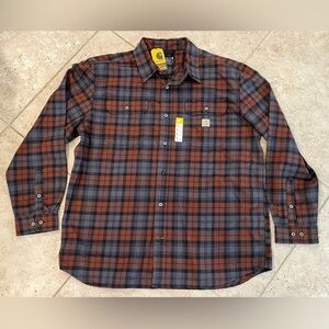 Carhartt Men's Heavyweight Cotton Plaid Flannel Loose Fit Shirt XL NEW